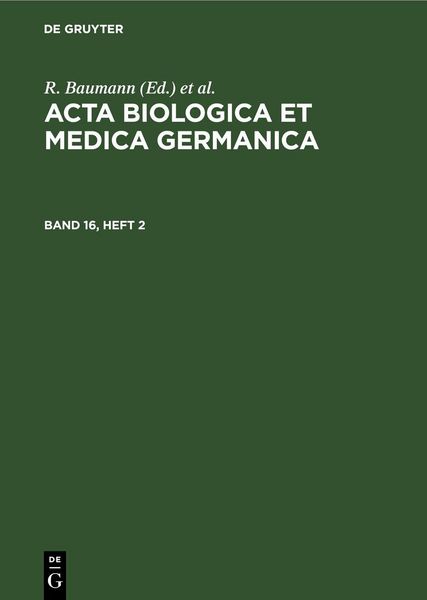 Produktbild: Acta Biologica et Medica Germanica. Band 16, Heft 2