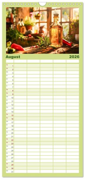 Produktbild: Familienplaner 2026 - Mediterrane K&uuml;che mit 5 Spalten (Wandkalender, 21 x 45 cm) CALVENDO