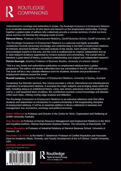 Produktbild: The Routledge Companion to Employment Relations