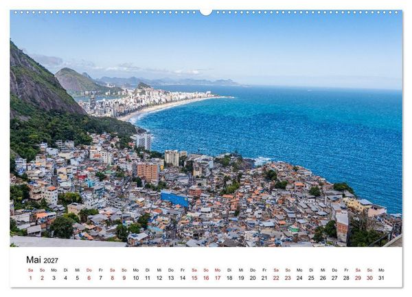 Produktbild: Rio de Janeiro - Kontraste. Farben. Licht (hochwertiger Premium Wandkalender 2027 DIN A2 quer), Kunstdruck in Hochglanz