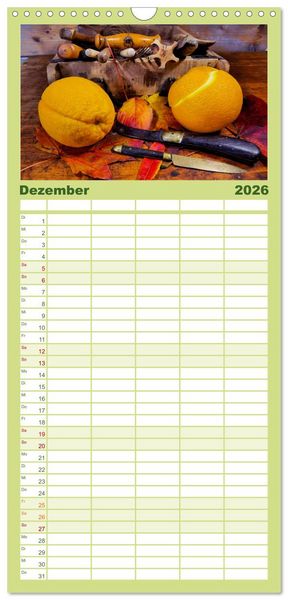 Produktbild: Familienplaner 2026 - Zeitreise auf dem K&uuml;chentisch mit 5 Spalten (Wandkalender, 21 x 45 cm) CALVENDO