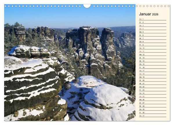 Produktbild: Elbsandsteingebirge (Wandkalender 2026 DIN A3 quer), CALVENDO Monatskalender