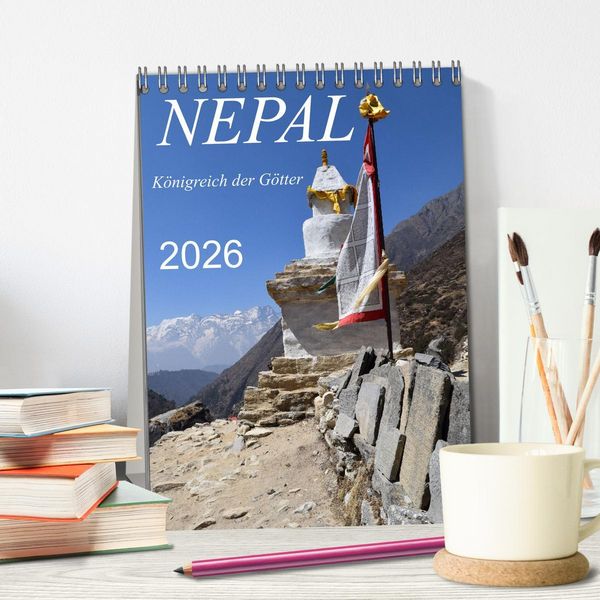 Produktbild: Nepal- K&ouml;nigreich der G&ouml;tter (Tischkalender 2026 DIN A5 hoch), CALVENDO Monatskalender