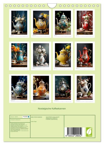 Produktbild: Nostalgische Kaffeekannen (Wandkalender 2026 DIN A4 hoch), CALVENDO Monatskalender