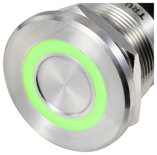 Produktbild: TRU COMPONENTS TC-12835300 TC-TS22A10YSSG12M12 MALE CONNECTOR Sensortaster 24 V 0.5 A 1 x Aus/(Ein) tastend Gr&uuml;n (&Oslash;) 25 mm IP65 1 St.