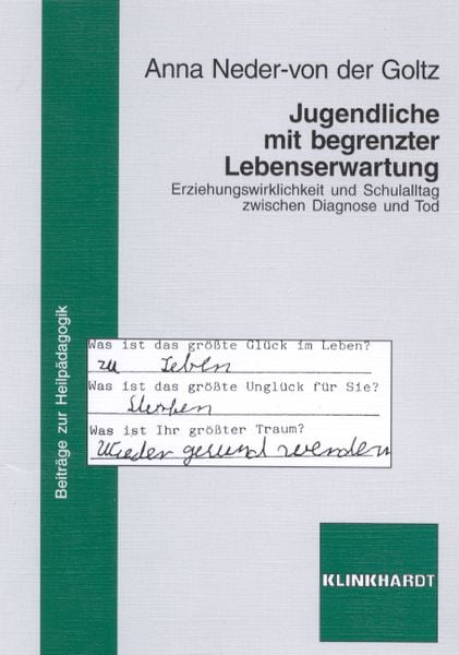 Produktbild: Jugendliche mit begrenzter Lebenserwartung