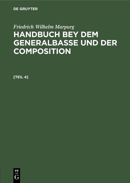 Produktbild: Anhang zum Handbuche bey dem Generalbasse und der Composition