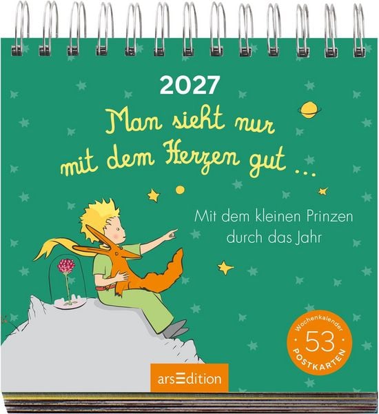 Produktbild: Postkartenkalender Man sieht nur mit dem Herzen gut ... 2027