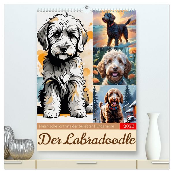 Produktbild: Der Labradoodle (hochwertiger Premium Wandkalender 2026 DIN A2 hoch), Kunstdruck in Hochglanz