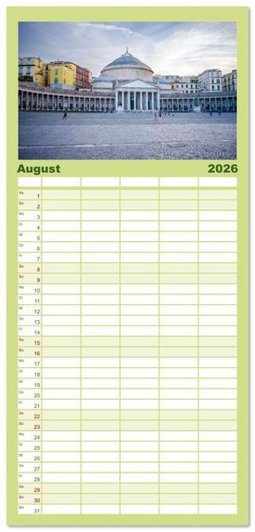 Produktbild: Familienplaner 2026 - Wundersch&ouml;nes Neapel - Bella Napoli mit 5 Spalten (Wandkalender, 21 x 45 cm) CALVENDO