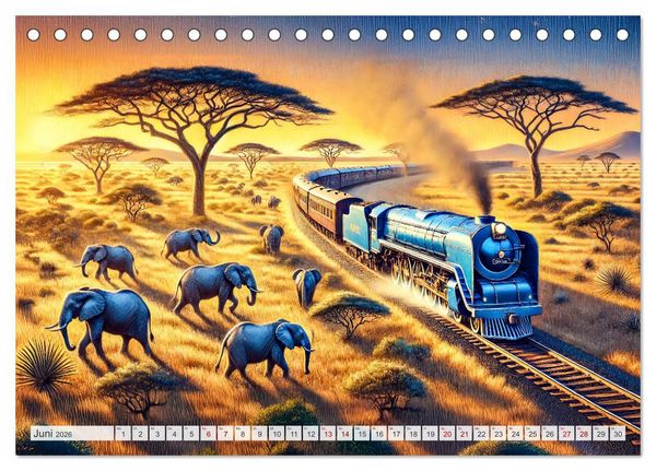Produktbild: Faszination Eisenbahn - Lokomotiven und Landschaften der Welt (Tischkalender 2026 DIN A5 quer), CALVENDO Monatskalender
