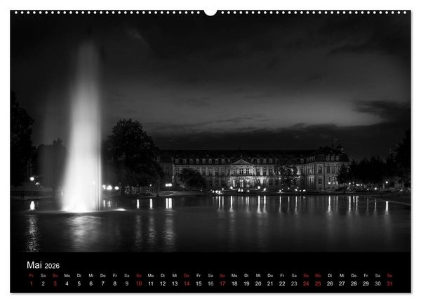 Produktbild: Stuttgart bei Nacht (hochwertiger Premium Wandkalender 2026 DIN A2 quer), Kunstdruck in Hochglanz