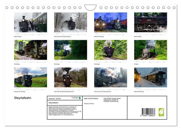 Produktbild: Steyrtalbahn (Wandkalender 2026 DIN A4 quer), CALVENDO Monatskalender