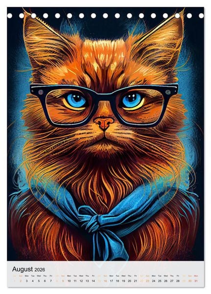 Produktbild: Hipster Cats (Desk Calendar 2026 DIN A5 portrait), CALVENDO 12 Month DeskCalendar