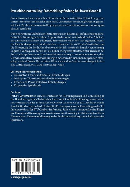 Produktbild: Investitionscontrolling: Entscheidungsfindung bei Investitionen II