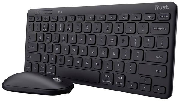 Produktbild: Trust Lyra WL Bluetooth&reg;, Funk Tastatur, Maus-Set Wiederaufladbar, Ger&auml;uscharme Tasten, Spritzwassergesch&uuml;tzt, Multimediatasten