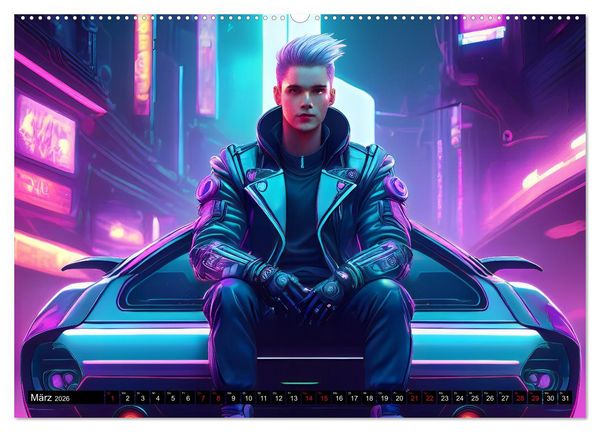 Produktbild: Cyberpunk (Wandkalender 2026 DIN A2 quer), CALVENDO Monatskalender