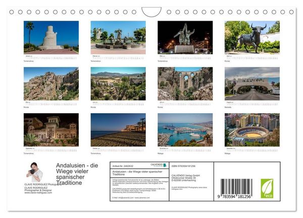Produktbild: Andalusien - die Wiege vieler spanischer Traditione (Wandkalender 2027 DIN A4 quer), CALVENDO Monatskalender