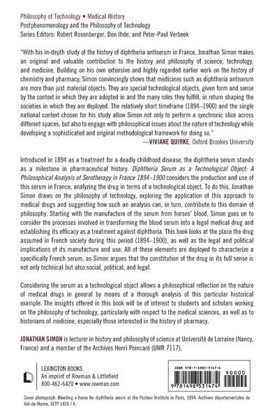 Produktbild: Diphtheria Serum as a Technological Object