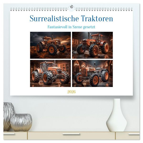 Produktbild: Surrealistische Traktoren (hochwertiger Premium Wandkalender 2026 DIN A2 quer), Kunstdruck in Hochglanz