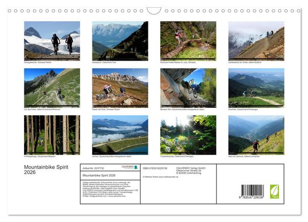 Produktbild: Mountainbike Spirit 2026 (Wandkalender 2026 DIN A3 quer), CALVENDO Monatskalender