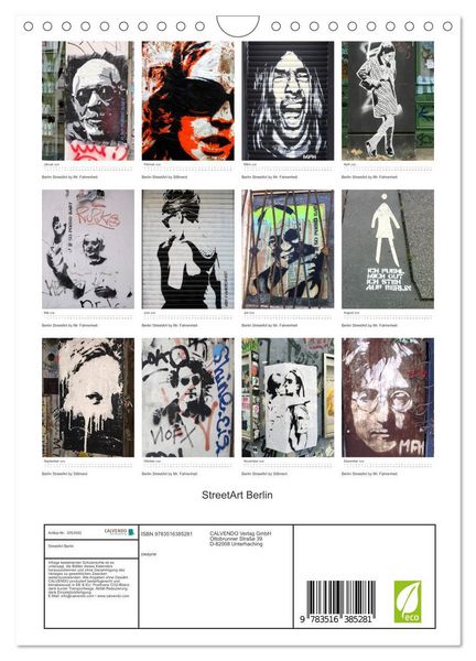 Produktbild: StreetArt Berlin (Wandkalender 2026 DIN A4 hoch), CALVENDO Monatskalender