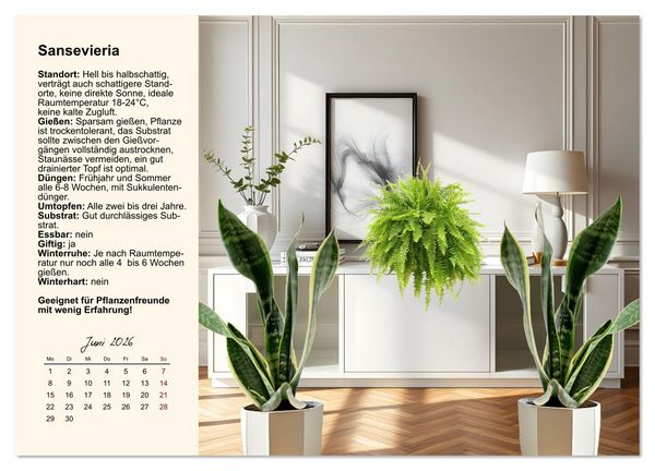 Produktbild: Bestes Raumklima durch Zimmerpflanzen (Wandkalender 2026 DIN A4 quer), CALVENDO Monatskalender