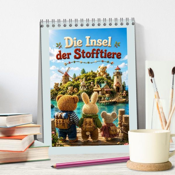 Produktbild: Die Insel der Stofftiere (Tischkalender 2027 DIN A5 hoch), CALVENDO Monatskalender