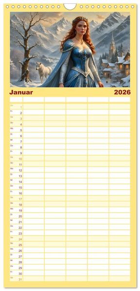 Produktbild: Familienplaner 2026 - Unsterbliche Mythen des Nordens mit 5 Spalten (Wandkalender, 21 x 45 cm) CALVENDO