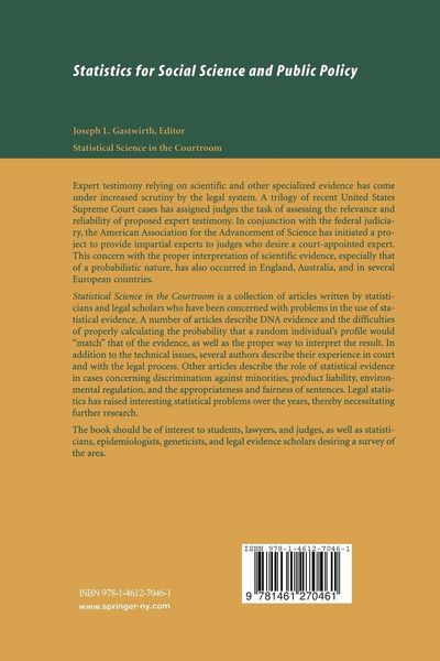 Produktbild: Statistical Science in the Courtroom