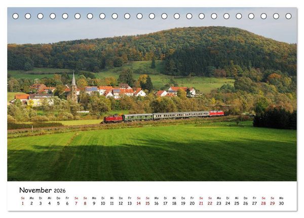 Produktbild: Hessische Nebenbahnen - Unterwegs in Nordhessen (Tischkalender 2026 DIN A5 quer), CALVENDO Monatskalender