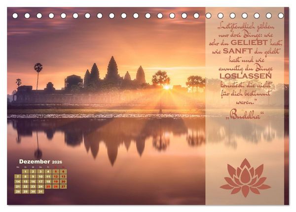 Produktbild: Erleuchtende Worte, Lebensweisheiten von Gautama Buddha by VogtArt (Tischkalender 2026 DIN A5 quer), CALVENDO Monatskalender