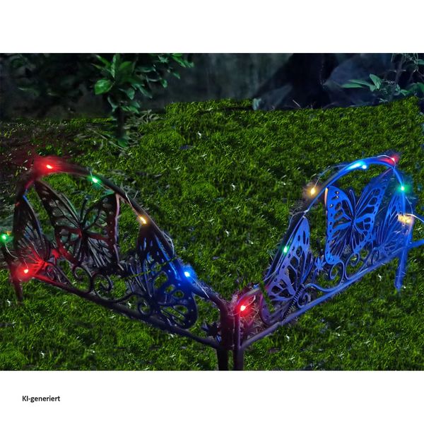 Produktbild: HTI-Living HTI-Living Zierzaun Nessa Solar Schmetterling 4-teilig Braun