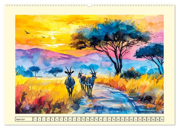 Produktbild: Afrikas Seele. Leuchtende Horizonte zwischen Wildnis und Weite (Wandkalender 2027 DIN A2 quer), CALVENDO Monatskalender