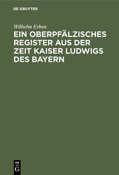 Produktbild: Ein oberpf&auml;lzisches Register aus der Zeit Kaiser Ludwigs des Bayern