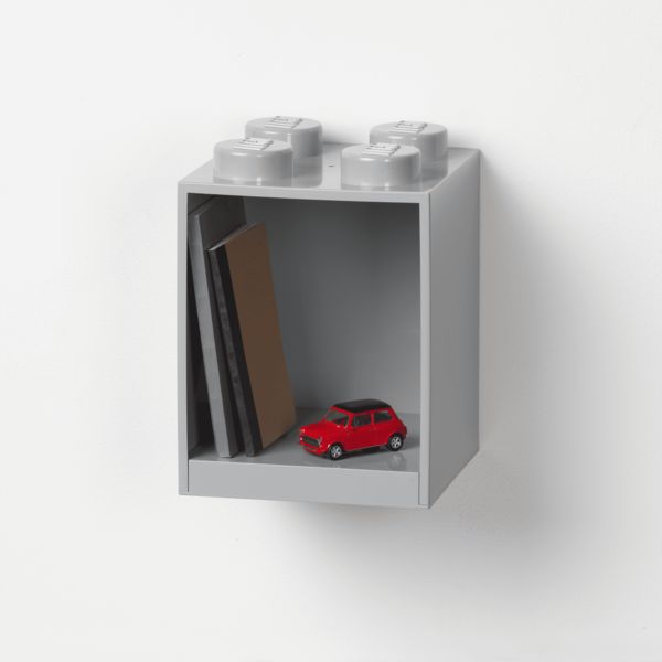 Produktbild: LEGO&reg; B&uuml;cherregal 4 Noppen Grau
