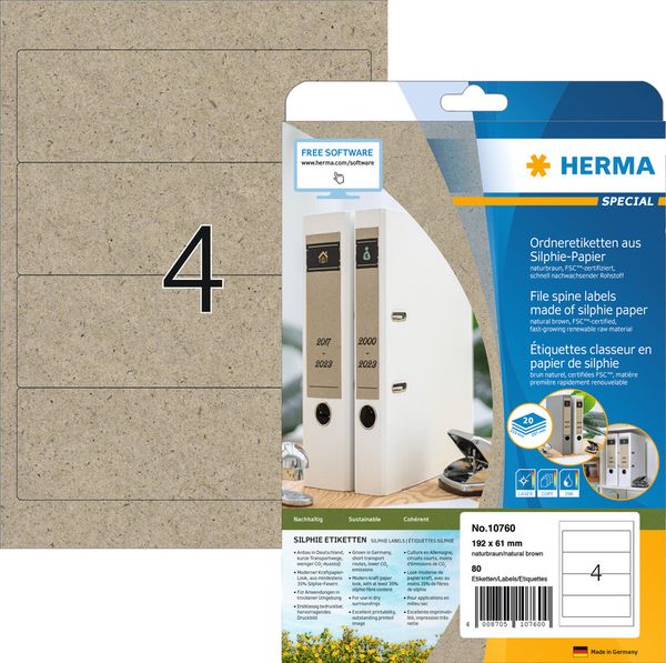 HERMA Special Etiketten aus Silphie-Papier