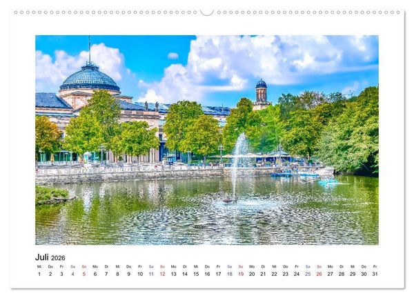 Produktbild: Wiesbaden Kurstadt mit Charme und Flair (Wandkalender 2026 DIN A2 quer), CALVENDO Monatskalender