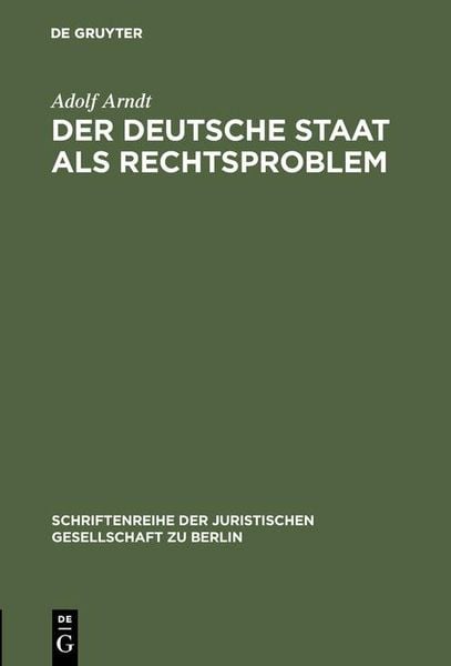 Produktbild: Der deutsche Staat als Rechtsproblem
