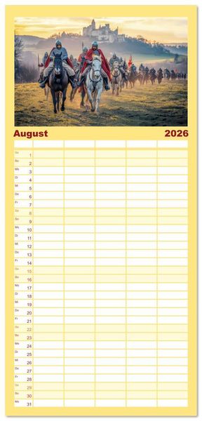Produktbild: Familienplaner 2026 - Tempelritter - Ein m&auml;chtiger Ritterorden mit 5 Spalten (Wandkalender, 21 x 45 cm) CALVENDO