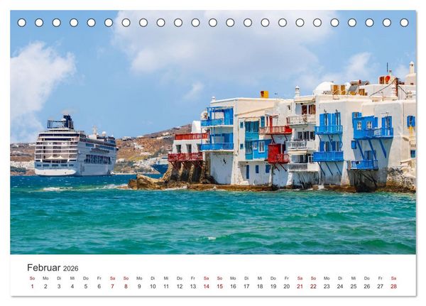 Produktbild: Stadt Mykonos - Impressionen (Tischkalender 2026 DIN A5 quer), CALVENDO Monatskalender