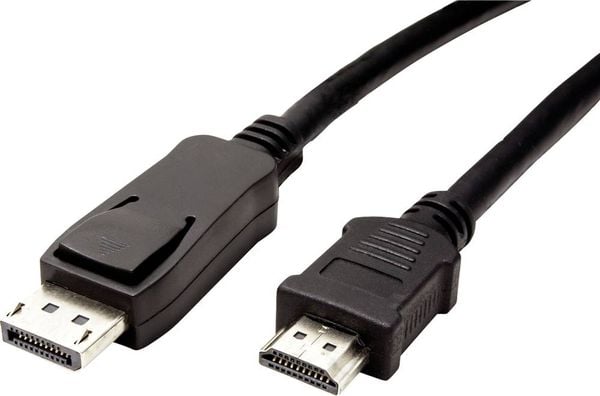 Value DisplayPort / HDMI Adapterkabel DisplayPort Stecker, HDMI-A Stecker 1.50 m Schwarz 11.99.5779 Geschirmt DisplayPort-Kabel