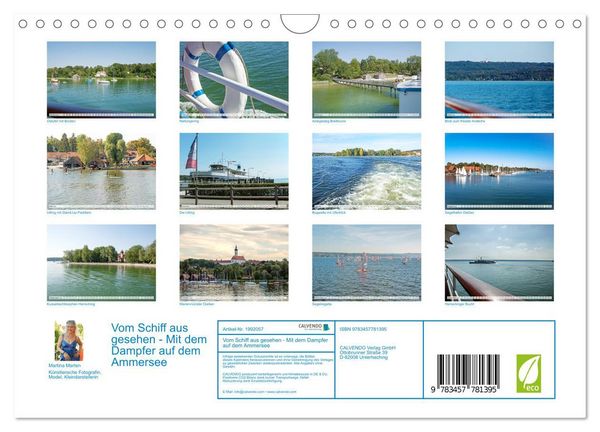 Produktbild: Vom Schiff aus gesehen - Mit dem Dampfer auf dem Ammersee (Wandkalender 2026 DIN A4 quer), CALVENDO Monatskalender