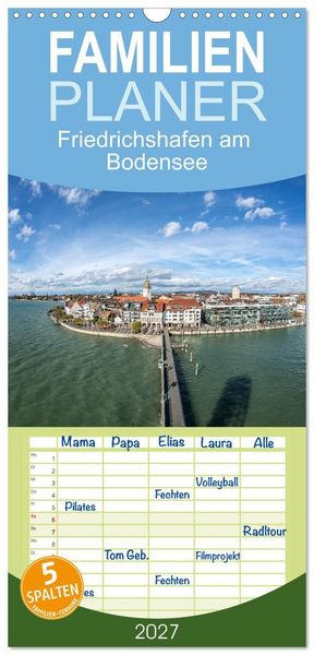 Produktbild: Familienplaner 2027 - Friedrichshafen am Bodensee mit 5 Spalten (Wandkalender, 21 x 45 cm) CALVENDO