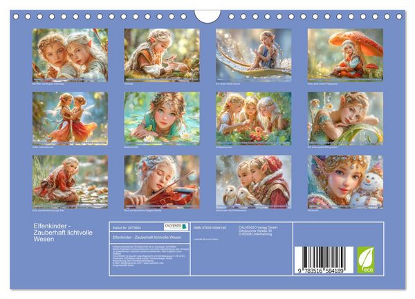 Produktbild: Elfenkinder - Zauberhaft lichtvolle Wesen (Wandkalender 2026 DIN A4 quer), CALVENDO Monatskalender