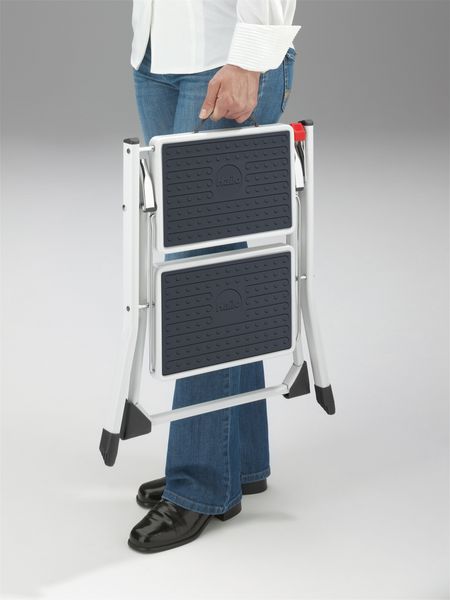Produktbild: Hailo MK60 4310-001 Kunststoff Klapptritt Arbeitsh&ouml;he (max.): 2.44m Wei&szlig;, Anthrazit 3.6kg