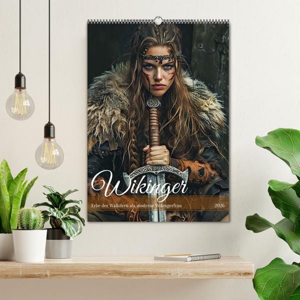 Produktbild: Wikinger - Erbe der Walk&uuml;ren als moderne Wikingerfrau (Wandkalender 2026 DIN A2 hoch), CALVENDO Monatskalender