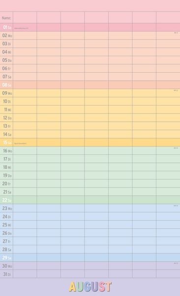 Produktbild: Megaplaner 2027 mit 7 Spalten