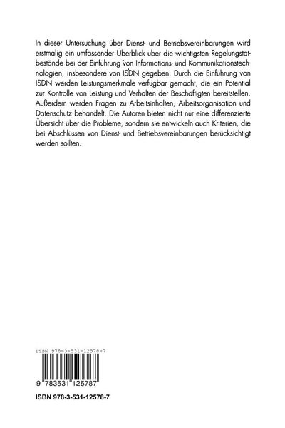 Produktbild: Betriebs- und Dienstvereinbarungen bei der Einf&uuml;hrung von ISDN-Kommunikationsanlagen in Organisationen