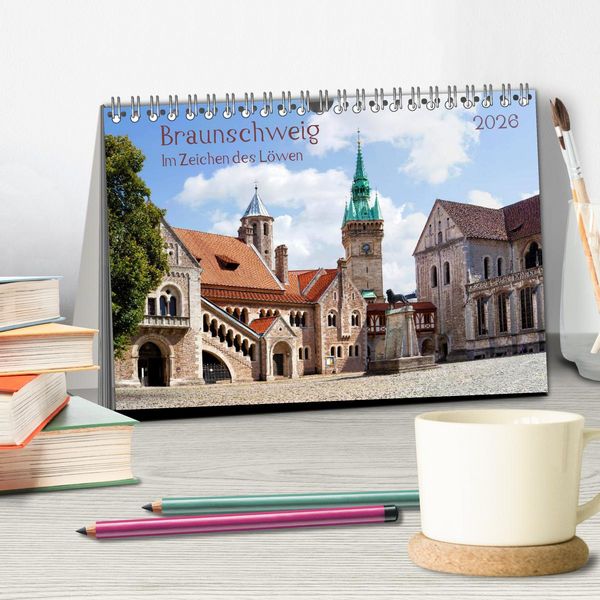 Produktbild: Braunschweig Im Zeichen des L&ouml;wen (Tischkalender 2026 DIN A5 quer), CALVENDO Monatskalender